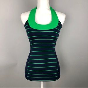 Lululemon striped T back tank with built in bra.